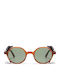 L.G.R. Reunion Flap Unisex Ochelari de soare cu Maro Tortoise Cadru și Verde Lentilă