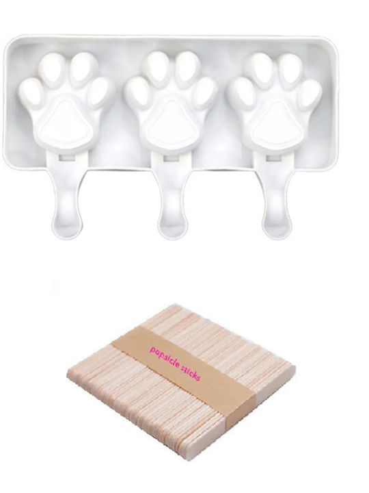 Sugar Love No Coating Silicone Lollipop 3 Cups Baking Pan Cats 19.1x11.3x2.3cm 20pcs