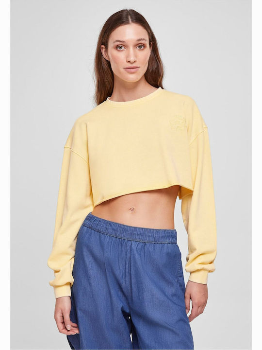 Urban Classics Gekürzt Damen Sweatshirt Gelb