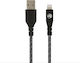 Tellur Braided USB-A to Lightning Cable Μαύρο 1m (TLL155481)
