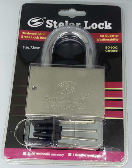 Stelar Steel Brass Padlock with Key 92mm