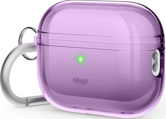 Elago Clear Lanyard Θήκη Σιλικόνης με Γάντζο Deep Purple για Apple AirPods Pro 2