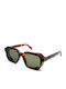 L.G.R. Raffaello Explorer Unisex Sonnenbrille mit Kunststoff Gestell Havana Maculato 39 / Green g15