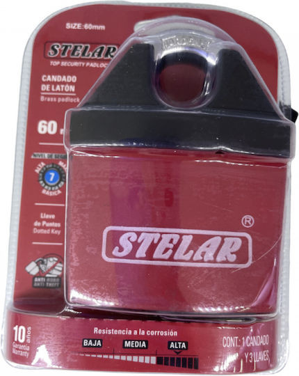Stelar Ατσάλινο Λουκέτο Γάντζος με Κλειδί 50mm