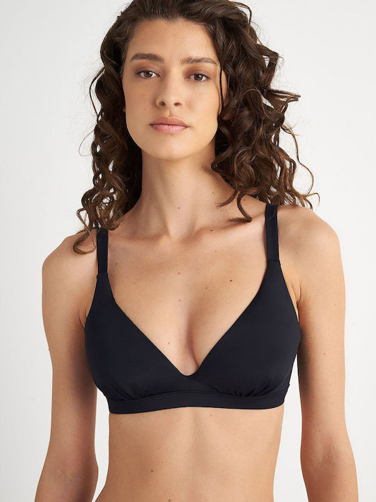 SugarFree Underwire Triangle Bikini Top with Adjustable Straps Black