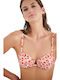 Bikini Σουτιέν C Cup με Ενίσχυση Animal Print Πορτοκαλί