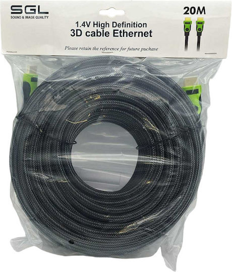 SGL HDMI 1.4 High Speed 1080p 120Hz Cable HDMI Male - HDMI Male 20m Black