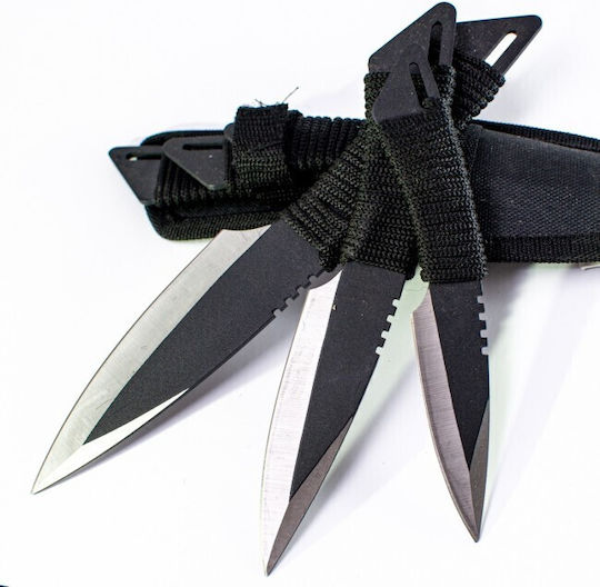 Kandar K10 Kandar K10 Μαχαίρι Μαύρο σε Θήκη Σετ 3τμχ