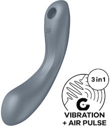Satisfyer Curvy Trinity 1 Аспиратор Вагина с вибрация Вмъкващ се троен въздушен вибратор Pule Сив 1бр