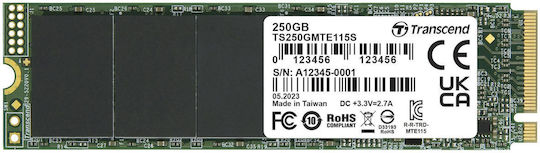 Transcend 115S SSD 250GB τύπου M.2 με σύνδεση PCI Express 3.0 TS250GMTE115S