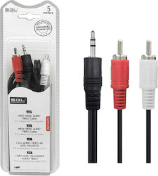 Cable Audio Jack (3,5 mm) a 2 RCA Startech MUFMRCA Negro 0,15 m