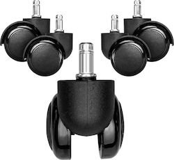 KWmobile Caster for Office Chair Plastic 5 Pieces Black