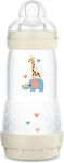 Mam Plastikflasche Easy Start Gegen Koliken mit Silikonsauger für 4+ Monate Beige Elefant Giraffe 320ml 1Stück