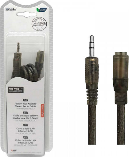 SGL 3.5mm Jack Cable Male to Female Black 5m