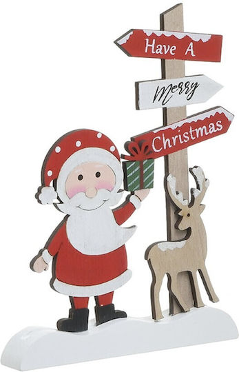 Inart Weihnachtliche Holz Figur Unterschrift Rot Höhe 30cm
