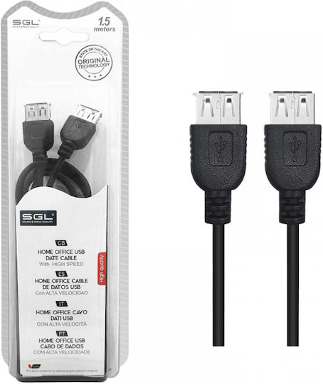 SGL USB 2.0 Cable USB-A female - 3.5mm female Μαύρο 1.5m (097428)