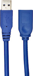 Powertech USB 3.0 Kabel USB-A-Stecker - USB-A-Buchse Blau 3m CAB-U153