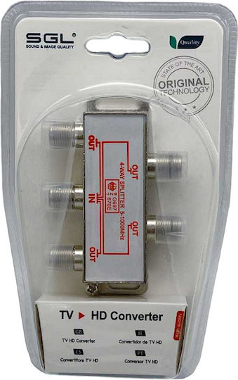 SGL Converter Coaxial 2x female to Coaxial 3x female Silver 1pcs 098517