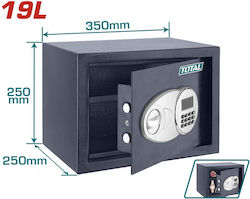 Total Χρηματοκιβώτιο με Ψηφιακό Κλείδωμα και Κλειδί Διαστάσεων Μ25xΠ35xΥ25cm με Βάρος 9.3kg TESF2501