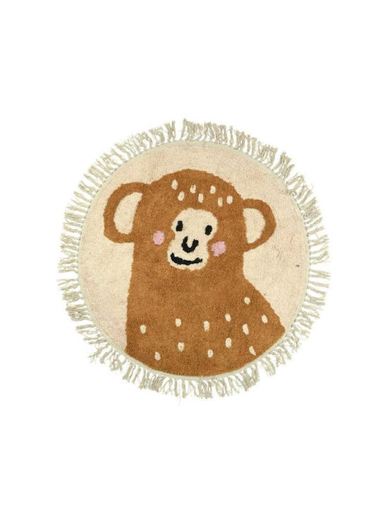 Next Kinder Teppich Beige Rund mit Durchmesser 90cm