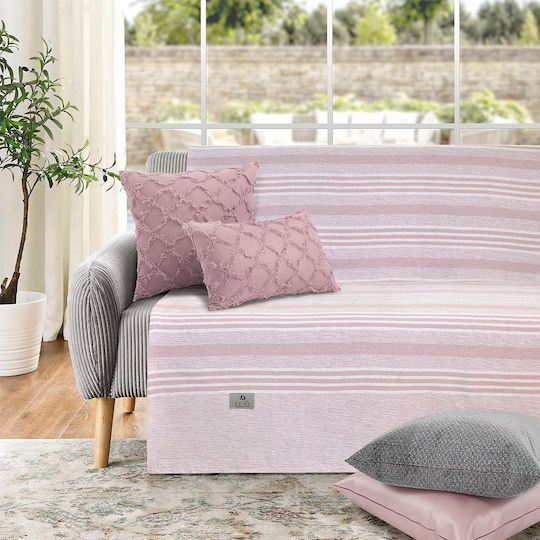 Lino Home Alirio Ριχτάρι Διθέσιου Καναπέ 170x240εκ. Ροζ