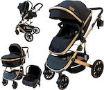 Fun Baby Milan 3 in 1 Baby Kinderwagen Geeignet für Neugeborene Schwarz