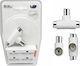 SGL Μετατροπέας Coaxial male σε Coaxial 2x female Λευκό 1τμχ 098753