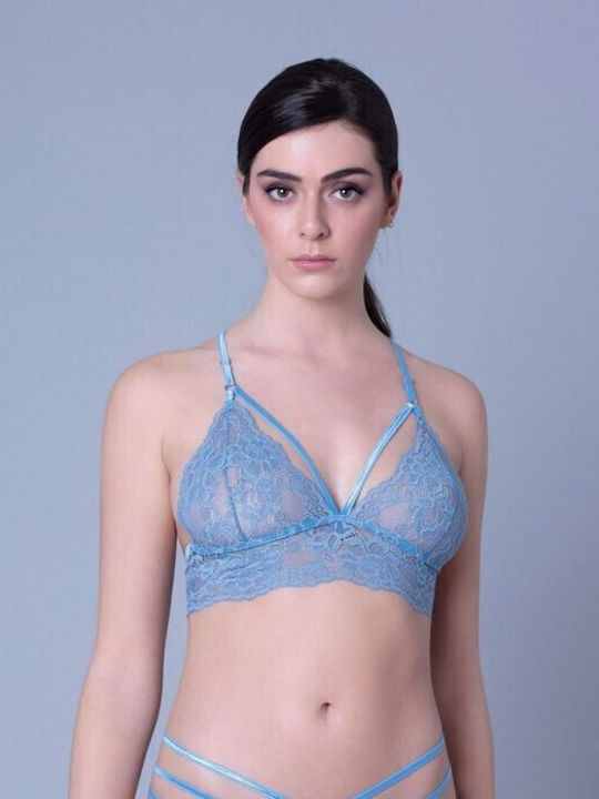 Milena by Paris Dantelat Set de Lenjerie Bralette cu Brazilia Albastru deschis