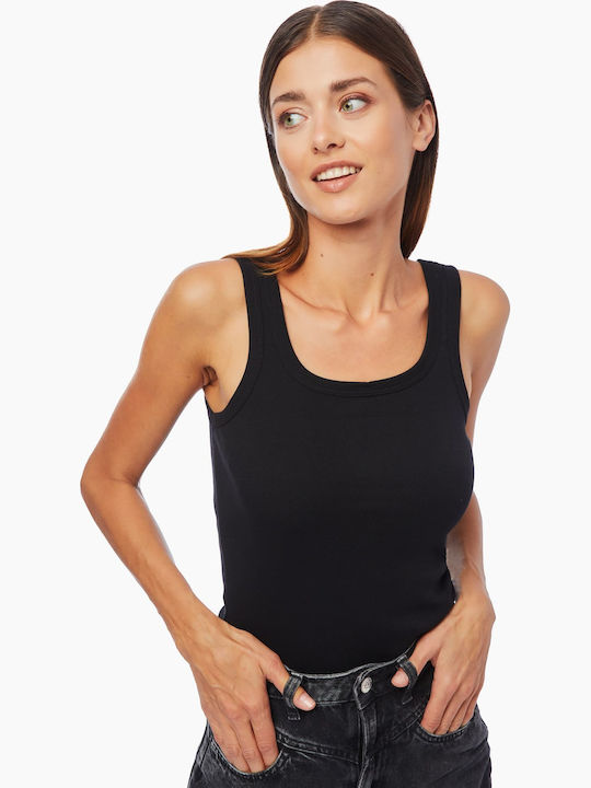Women's Sleeveless Cotton T-Shirt Black