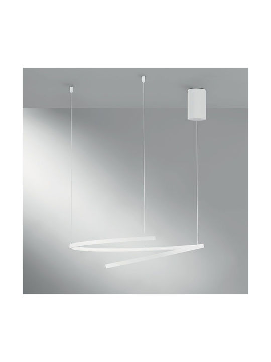 Fan Europe Led-Moma-S60-BCO Κρεμαστό Φωτιστικό Λευκό LED με Ψυχρό Λευκό Φως 60x12x150εκ.
