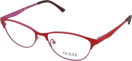 Guess Γυναικείος Μεταλλικός Σκελετός Γυαλιών σε Κόκκινο Χρώμα GU2504 073