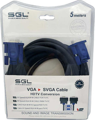 SGL Cable VGA male - VGA male Μαύρο 5m (095080)