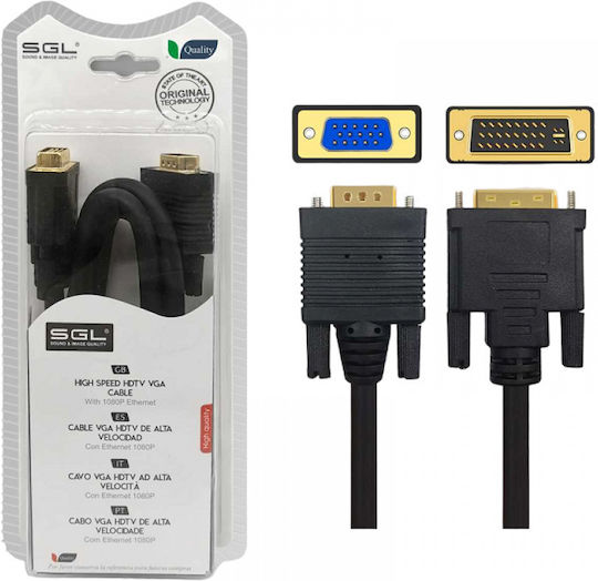SGL Kabel DVI-I-Stecker - VGA-Stecker 1.5m Schwarz (095028)
