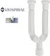 Viospiral Plastic Double Siphon Sink Flexible White