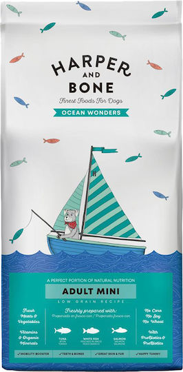 Harper and Bone Ocean Wonders 2kg Trockenfutter ohne Getreide für erwachsene Hunde kleiner Rassen mit Lachs, Thunfisch und Fisch
