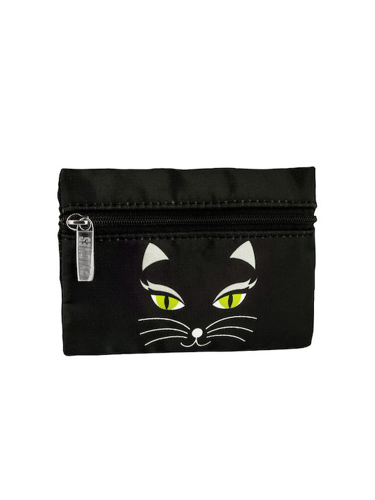 Fabric Black Cat Zip Coin Wallet Pylones BKCA