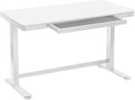 electric Birou E-Desk 2 Lemnos Alb cu Picioare Metalice & Înălțime Reglabilă 140x70x72cm 113826