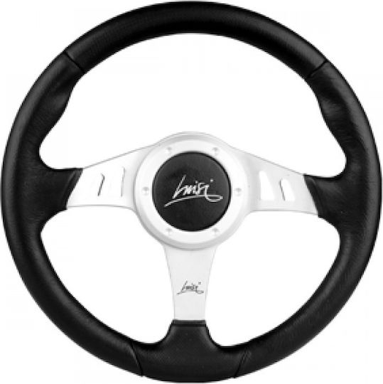 Luisi Chrono Three Spoke Car Steering Wheel with 35cm Diameter Black/Black
