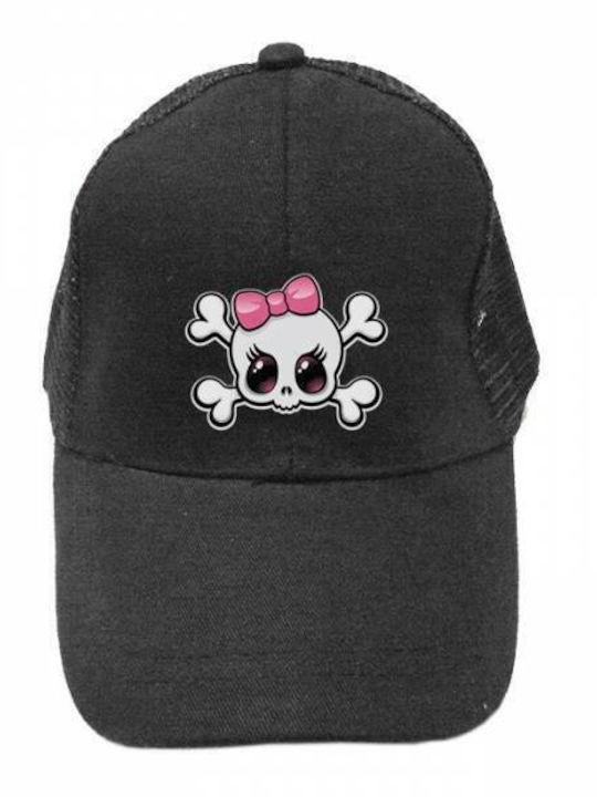Takeposition Παιδικό Καπέλο Jockey Υφασμάτινο Cute Scull Μαύρο