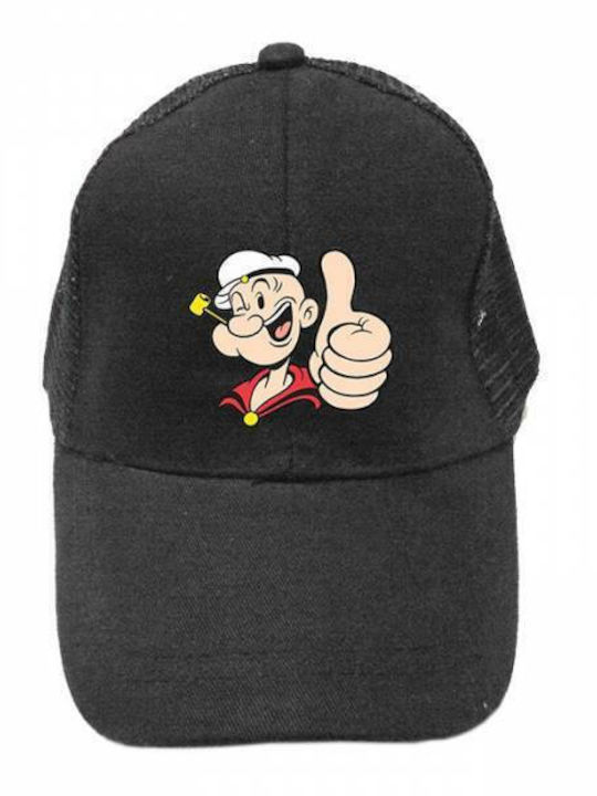 Takeposition Kids' Hat Jockey Fabric Popeye Black