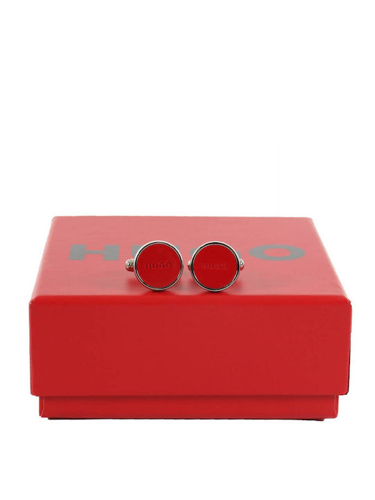 Hugo Cufflinks from Steel in Red Color