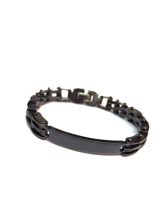 Steel black male ID bracelet under allergic