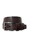 Wide Men's Belt from Artificial Leather Brown