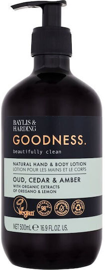 Baylis & Harding Goodness Oud, cedru și chihlimbar Loțiune hidratant pentru corp pentru toate tipurile de piele 500ml