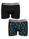 Eighty Five Ανδρικά Μποξεράκια Black/Green με Σχέδια 2Pack