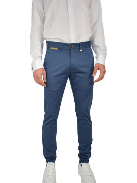 Sogo Trousers Elastic in Slim Fit Blue