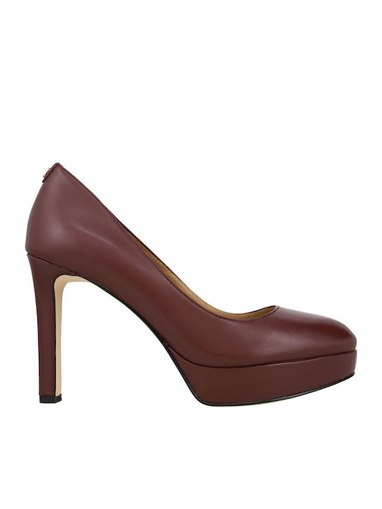 Chantal Leder Pumps Burgundisch