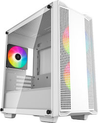 Deepcool R-CC360-WHAPM3-G-1 Gaming Mini Tower Computer Case with Window Panel and RGB Lighting White