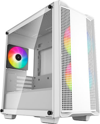 Deepcool R-CC360-WHAPM3-G-1 Gaming Mini Tower Computer Case with Window Panel and RGB Lighting White