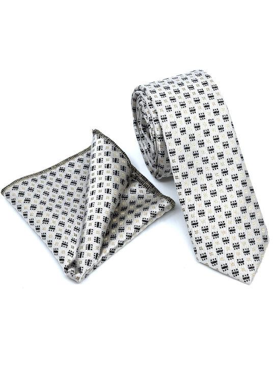 Legend Accessories Men's Tie Set Printed Silver